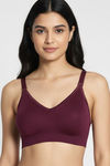 Zivame Unbound Maternity Padded Non Wired 3/4Th Coverage Seamless Nursing Bra - Beet Red — thumbnail 5